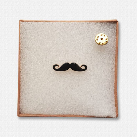 Black Moustache Lapel Pin