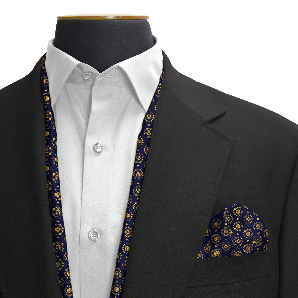 IRISH BLUE SILK SCARF AND POCKET SQUARE SET