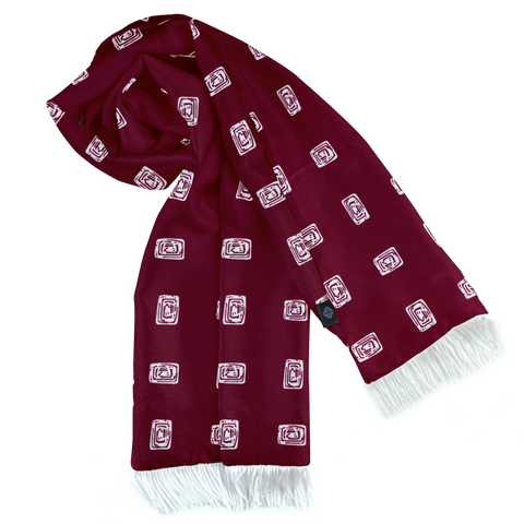 Maroon Diamond Silk Scarf