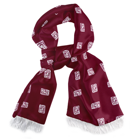 Maroon Diamond Silk Scarf