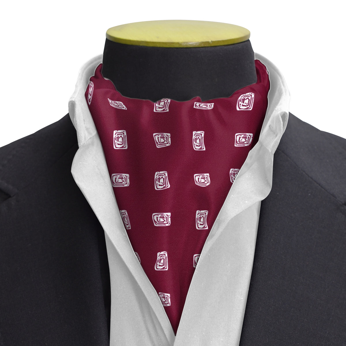 Maroon Diamond Silk Cravat