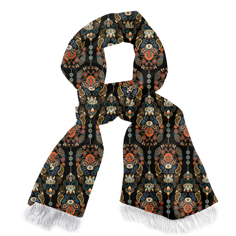 MUGHAL MOTIF SILK SCARF (LUXE COLLECTION)