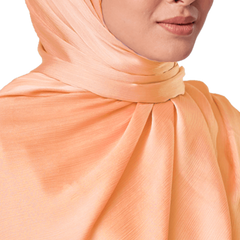 CORAL PEACH CRINKLE SILK SCARF
