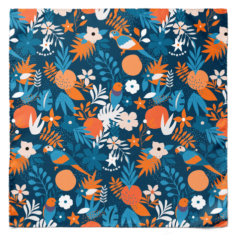 TROPICA BIRD SILK SCRUNCHIE